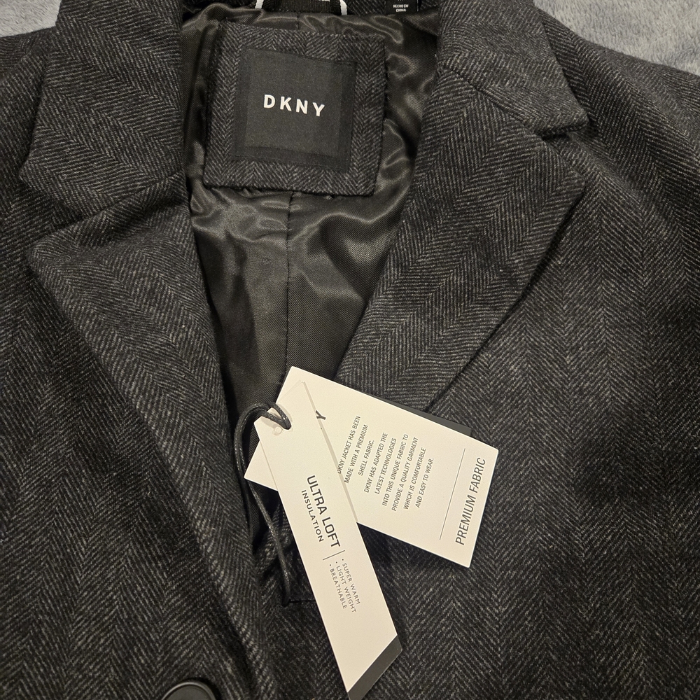 DKNY Men's Charcoal Pea Coat